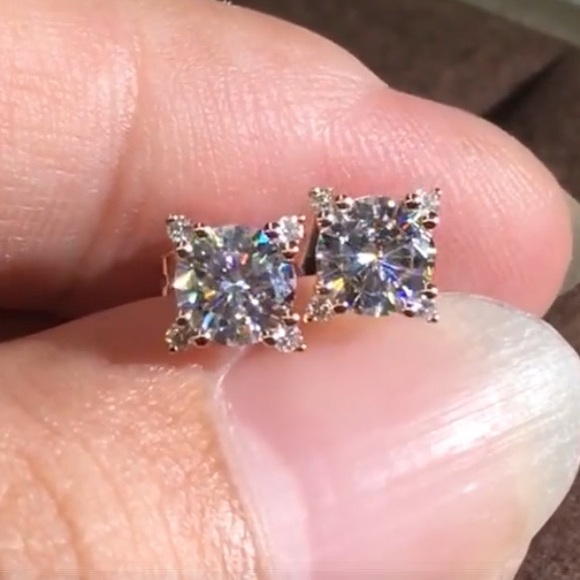 Jewelry - Sterling Silver plated CZ earrings